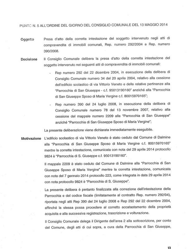 Punto 5: corretta intestazione di immobili comunali #opendalmine http://t.co/ujLRSgx8jX
